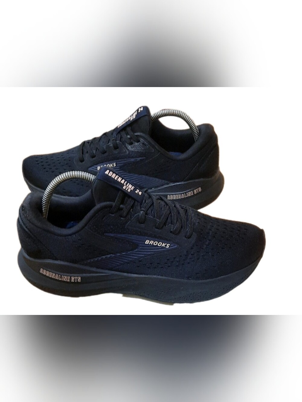 Women's Brooks Adrenaline GTS 24 Lace Up Athletic Running Shoes Black Size:10